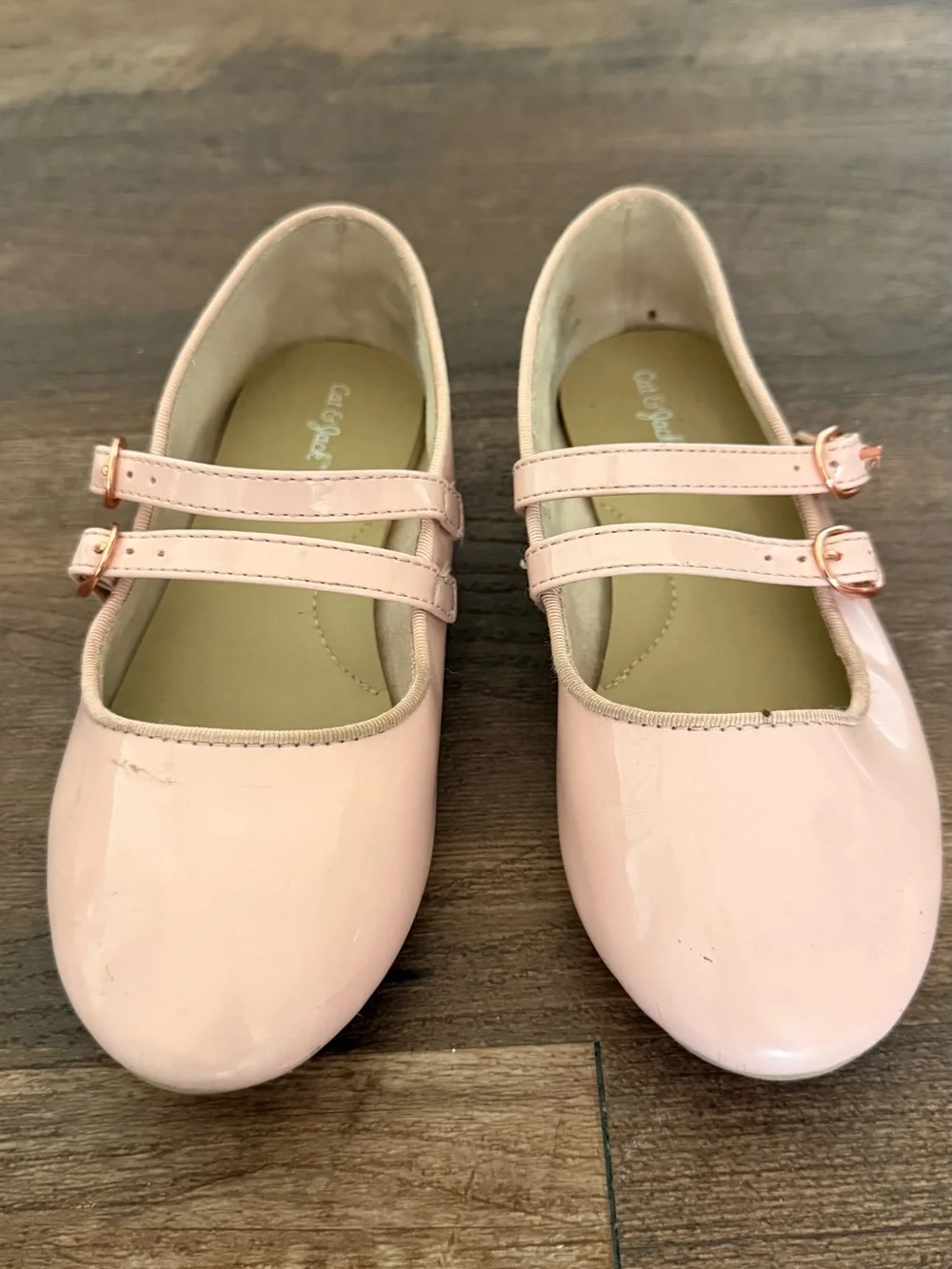 Cat & Jack Pink Patent Double-Strap Mary Janes